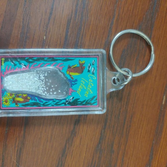 Vintage 90s Catalina Island Keychain MICO Sand Filled Tourist Merch CALIFORNIA - Picture 2 of 4